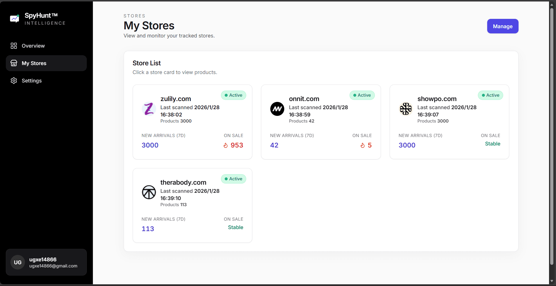 Add a competitor store modal in SpyHunt