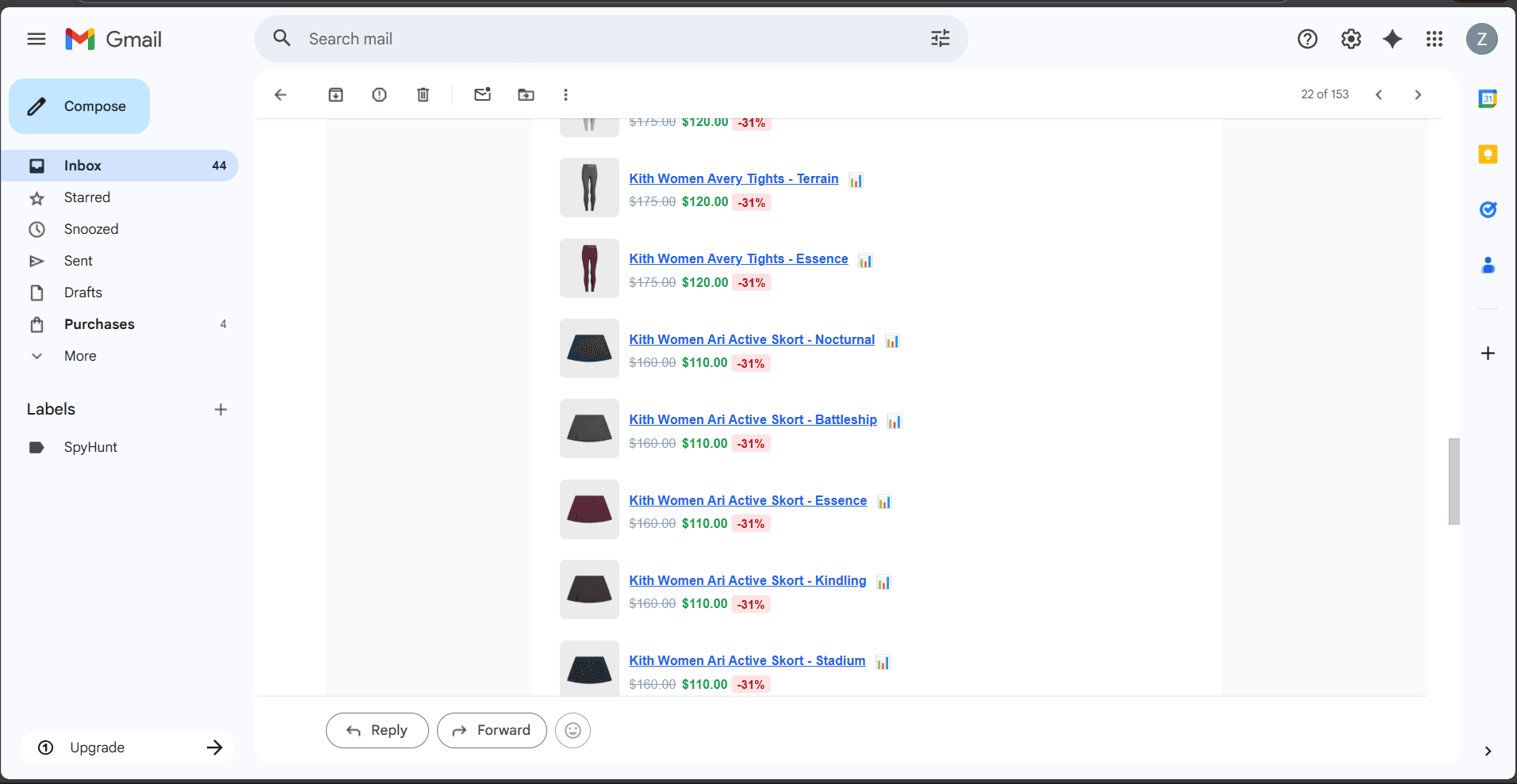 SpyHunt's live feed showing a new product launch